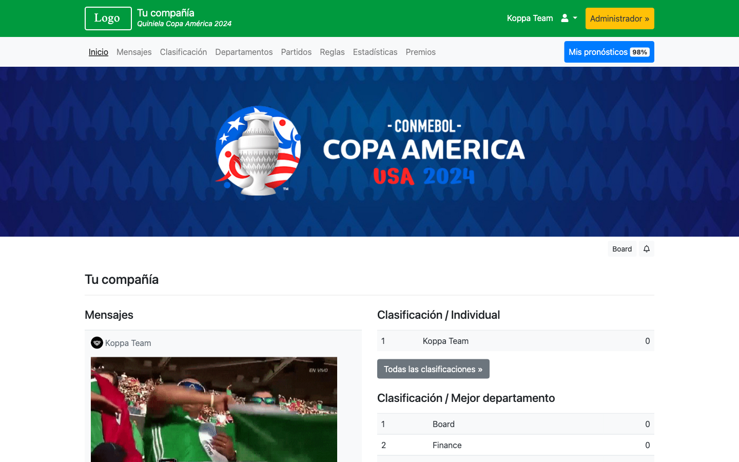Quiniela Mundial 2024 - Copa América 2024