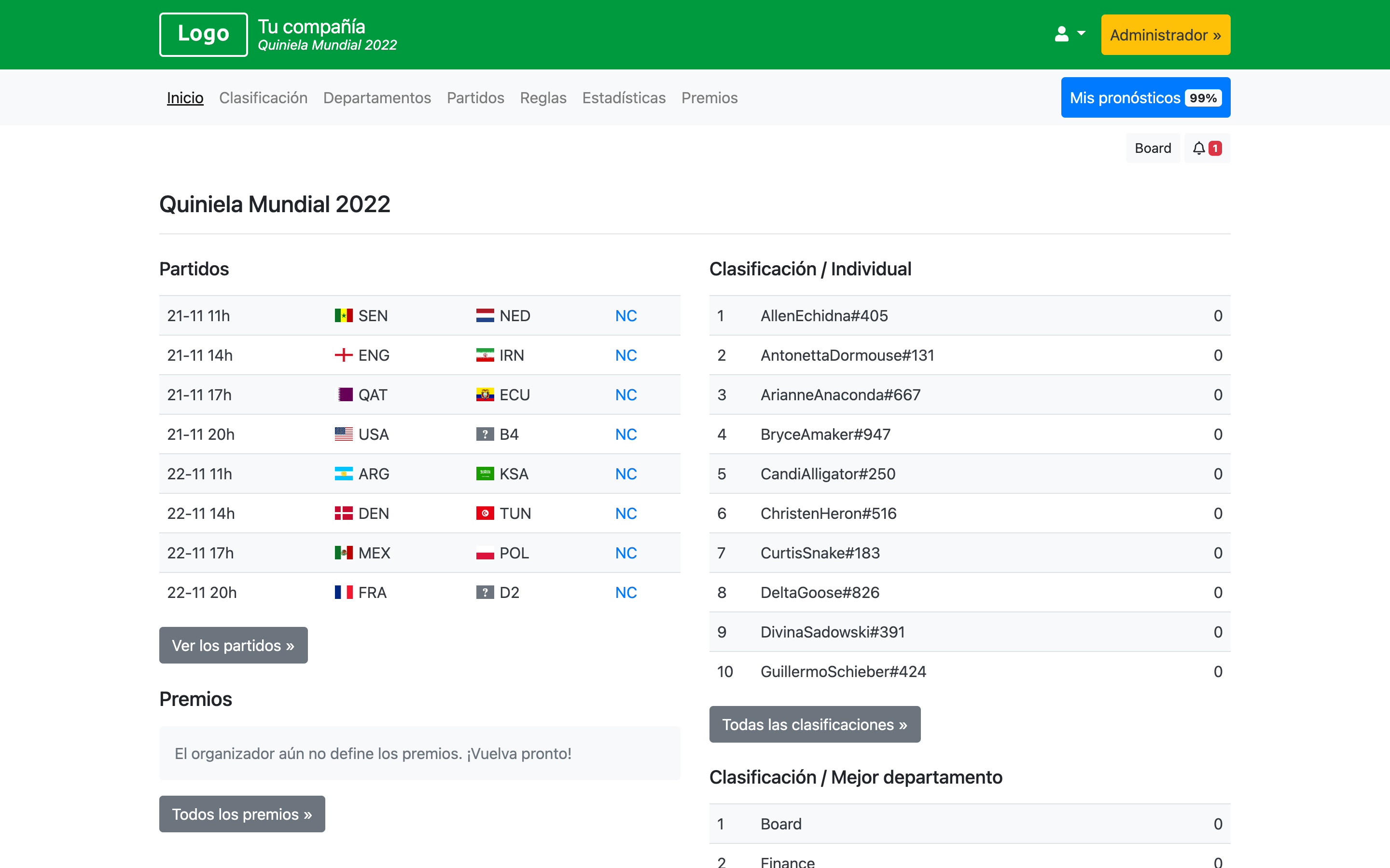 Quiniela Mundial 2026 - Copa Mundial 2026