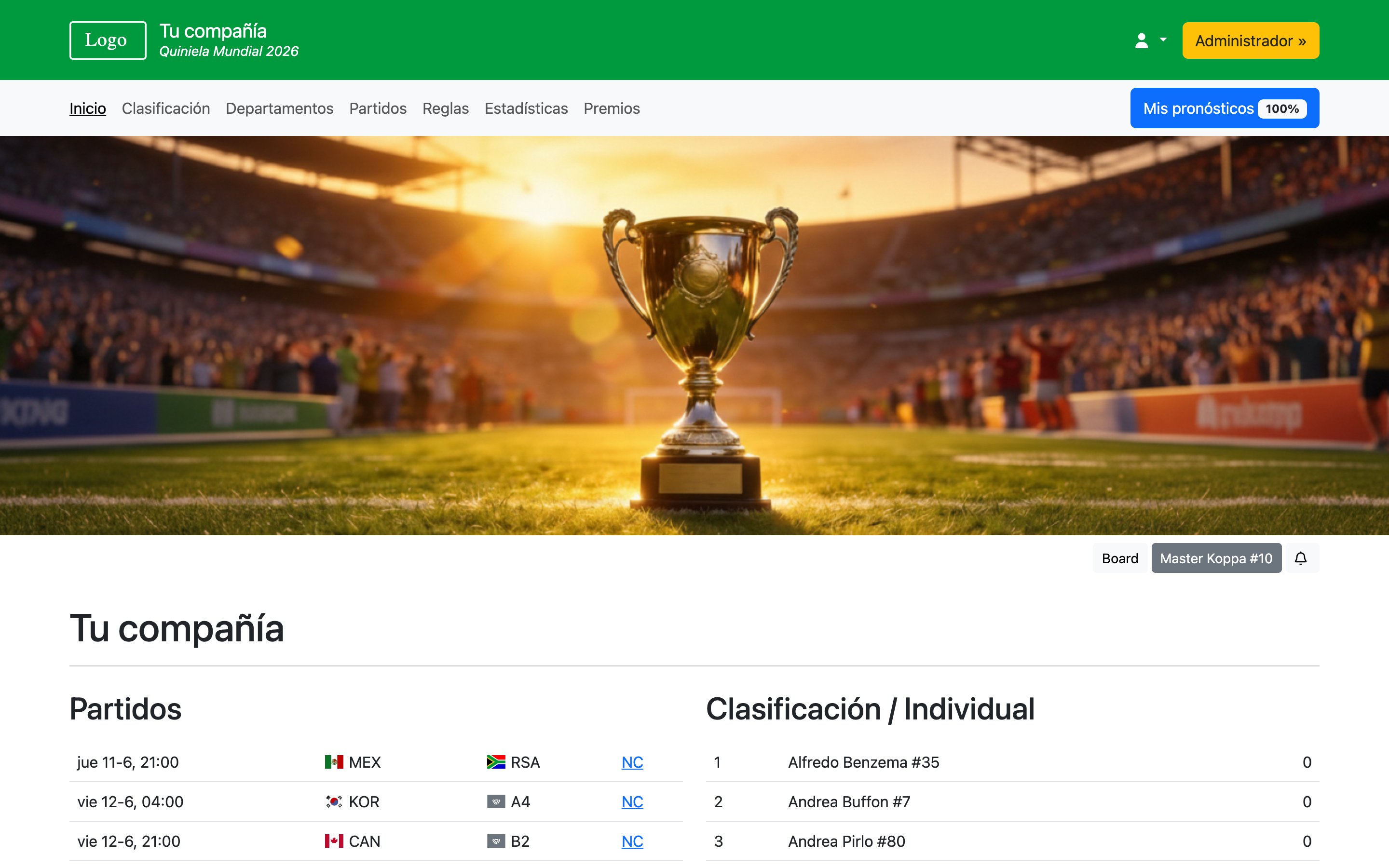 Quiniela Mundial 2026 - Copa Mundial 2026